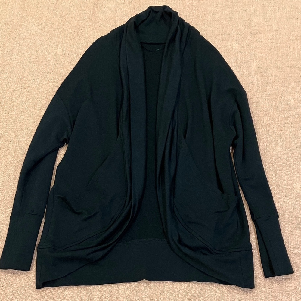 Modal / cotton blend open front Cardigan Sweater with pockets